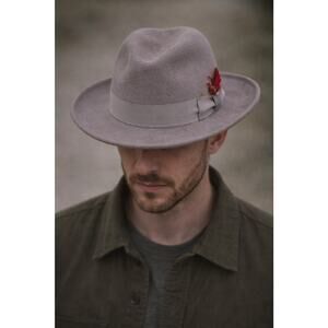 Vintage Empire State Hats Western Cowboy Hat Dynafelt Fur Blend Gray 7 3/8